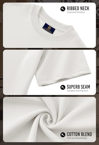Image of Herberton Mens Oversized T-Shirts Heavyweight Cotton Stretch Fashion Thick Tee Tops (S-3XL)