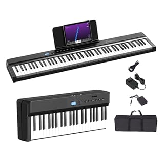 OYAYO Upgraded Folding Piano Keyboard, 88 Key Full Size Semi Weighted Keyboard Support MIDI and Bluetooth, Portable Foldable Keyboard Piano with Sustain Pedal and Piano Bag, Best Gift for Beginner