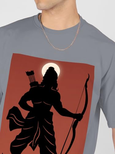 Image of CHKOKKO Mens Polyester Stylish Oversized T Shirt for Daily & Casual Wear Printed Design with Drop Shoulder & Half Sleeves