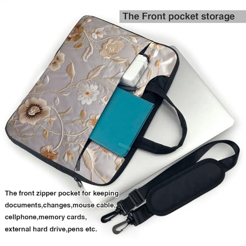 Bolsa para portátil con bordado floral para 15.6 pulgadas miniatura 3