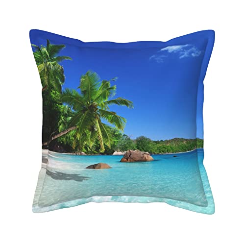 Housse de coussin similicuir lavable imprimé tropical - 2