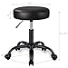 Amolife Multi-Purpose Hydraulic Adjustable Round Chair Drafting Rolling Swivel Stool with Wheels and Soft Padding for Home Office Beauty Barber Salon Medical Tattoo Vanity Massage Facial Spa in Black