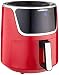 GoWISE USA GW22957 7-Quart Electric Air Fryer with Dehydrator & 3 Stackable Racks, Digital Touchscreen with 8 Functions + Recipes, 7.0-Qt, Red/Silver