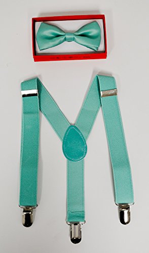 Teal Suspender and Bow Tie for Toddler Baby Boys Girls Child Under Age of 6 by Four-seasonstore