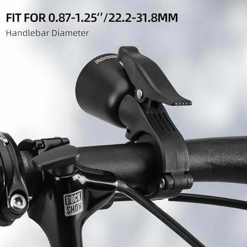 Image of ROCKBROS Bike Bell Loud Classic for 0.87-1.25 inch Handlebar | Brass Alloy Loud & Clear Sound, Anti-Rust Anti-Aging, Hex Wrench Included, 2 Anti-Skid Pads, Fits Left /Right Handlebar
