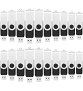 Flash Drives 16GB 20 Pack with Keychains, Wooolken Swivel USB 2.0 Thumb Drives Bulk USB Drive Mem...