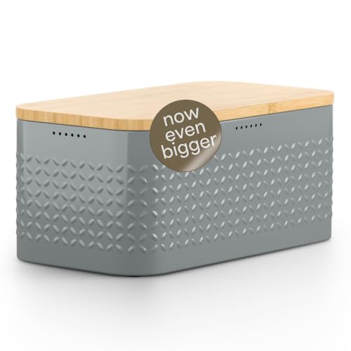 LARS NYSØM Bread Box for Kitchen Countertop - Stainless Steel Bread Storage
