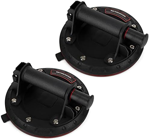 DJSUNPACKING 8" Vacuum Suction Cups Heavy Duty for Lifting Large Glass - Industrial Suction Cup Lifter with Handle, 500 lbs Load Capacity (2 Pack)