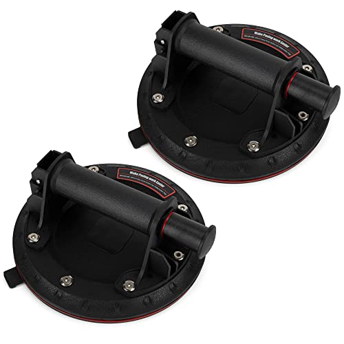 Djsunpacking 8" Vacuum Suction Cups Heavy Duty For Lifting Large Glass - Industrial Suction Cup Lifter With Handle, 500 Lbs Load Capacity (2 Pack) #TOP2