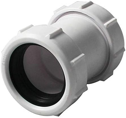 PVC-Rohrverbinder 40 Mm – Gerader Kompressionsverbinder, Weiß, Für Badewanne, Spüle & Waschmaschine