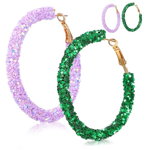 Jewellery boucles d'oreilles à paille Glitter Hoop finition haut de gamme