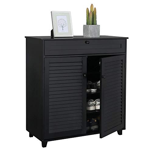 Yaheetech Shoe Storage Cabinet with Drawer and Adjustable Shelf - Bathroom Storage Floor