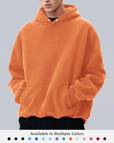 MY'S Mens Oversized Acid Wash Hoodie, Heavyweight Vintage Pullover, Fleece Cotton Sweatshirt for Couples, Unisex Streetwear3