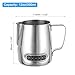 uxcell Milk Frothing Pitcher with Integrated Thermometer, 12oz/350ml Stainless Steel Coffee Cup Mug Milk Frothing Pitcher Jug with Handle for Home Cafe Bar Restaurant Hotel