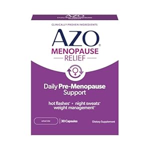 AZO® Daily Pre-Menopause Relief Perimenopause Supplements for Women, Hot Flash, Night Sweat and Healthy Weight Management Support* – 30 Count