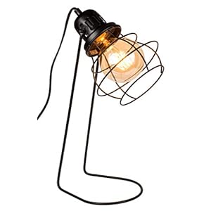 Bureaulamp, tafellamp van metaal, zwart, industriële stijl, E14, ca. 42 cm
