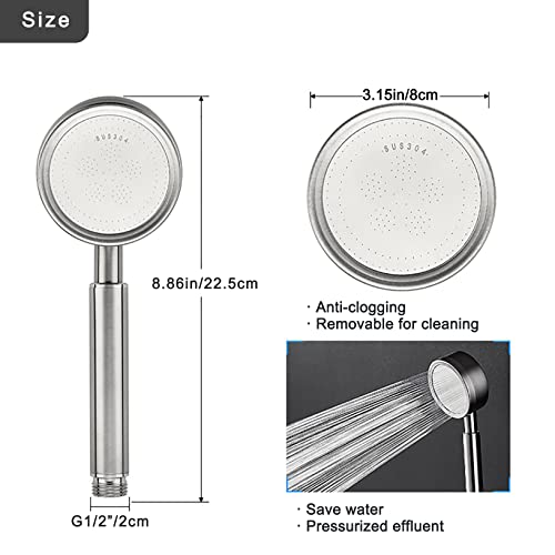 All Metal Shell Handheld Shower, Powerful Handheld Showerhead, Orangefish Showerhead Replacement Sus304, Anti-Clog Hand Held Showerhead For The Ultimate Shower Experience (Only Showerhead) #TOP1