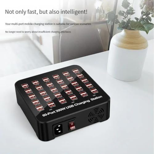 Image of Smart 40 Ports USB Hub Charging Station Power Outlet Multi Port Speed Dock Charger Suitable for Hotels, Shops, Schools, Shopping Mall and Travel - Black (40 USB Port)