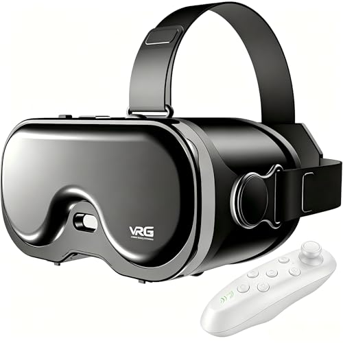VR Headset for Phone, 3D Family Anti-Blue Eyes Protected HD Lenses, 120° FOV Virtual Reality Headsets VR Goggles for iPhone17/16/15/14/13/12/11, Samsung, Android (Jet-Black)