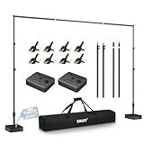 EMART Backdrop Stand with Heavy Duty Water Tank Base 7x10ft Adjustable Metal Photo Backdrop Stand Kit Pipe and Drape Square Background Frame for Birthday Party, Wedding Decorations, Studio Photography