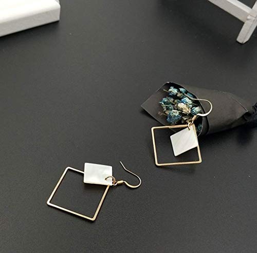 14K Gold Plated Square White Shell Drop Earrings La Raffine For Women Jewelry Wedding Geometric Earrings For Women Girl Gifts Present Valentines Birthday Anniversary Mothers Day Christmas（Golden） #TOP5