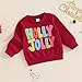 Finegoodwei Toddler Girl Boy Christmas Outfit Long Sleeve Sweatshirts Xmas Letter Pullovers Tops Fall Winter Clothes (Red-H, 18-24 Months)