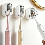 Toothbrush Holders for Bathroom - 3 Pack, Wall Mounted with Cover, Space-Saving Single Slot Toothbrush Holder for Shower, Family & Travel