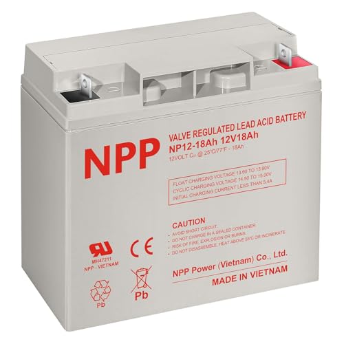 NPP 12V 18Ah AGM SLA Rechargeable Battery T3 for UPS & Wheelchair | Long Lasting Lead Acid Battery...