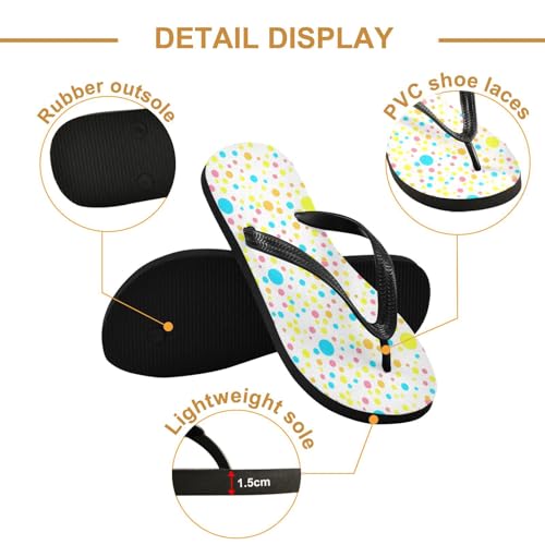 STAYTOP Color Circular Wave Point Flip Flops Sandals of Men's & Women's,Sandals Beach Slippers Shower Slides2
