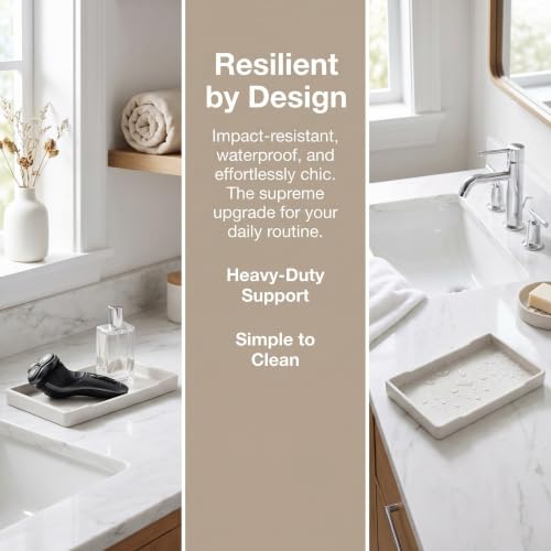 Bandeja para baño de melamina blanca de 5 piezas rectangular 4