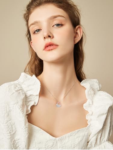 Dorunmo Mom Jewelry 925 Sterling Silver Mama Bear Elephant Dinosaur Penguin Giraffe Dolphin Heart Pendant Necklace Mother's Day Cute Animal Jewelry Gifts for Women Mother Daughter3