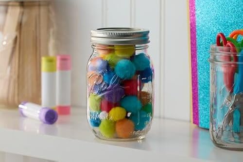 image for Ball Regular Mouth Glass Mason Jars with Lids and Bands, Used for Cann