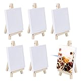 Tamaño del producto: este mini tablero de pintura mide 10 x 10 cm y el mini caballete mide 8 x 15 cm. El tablero de pintura al óleo utiliza un tablero de densidad especial, el grosor es aproximadamente 1/7 del marco de pintura al óleo normal, y es liviano y fácil de transportar.