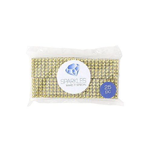 Sparkles Make It Special 25-Pcs Rhinestone Diamond Napkin Rings - Gold - Wedding Party Dinner Banquet Reception Catering Special Event - Handmade Bling Decoration #TOP2