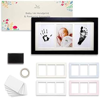 Baby Inkpad Footprint & Handprint Keepsake Photo Frame Kit (Black)
