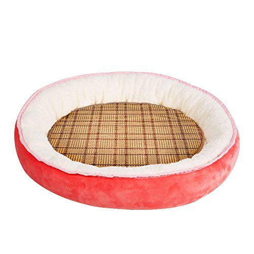 JPSSYXLCC ぬいぐるみリムパッドと滑り止めボトムドッグベッドサマードッグベッド犬小屋ペットフロッピードライブ-赤_M