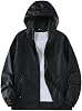 Mens Hiking Athletic Long Sleeve Full Zip Hooded Jacket Loose Fit Hiking Jacket