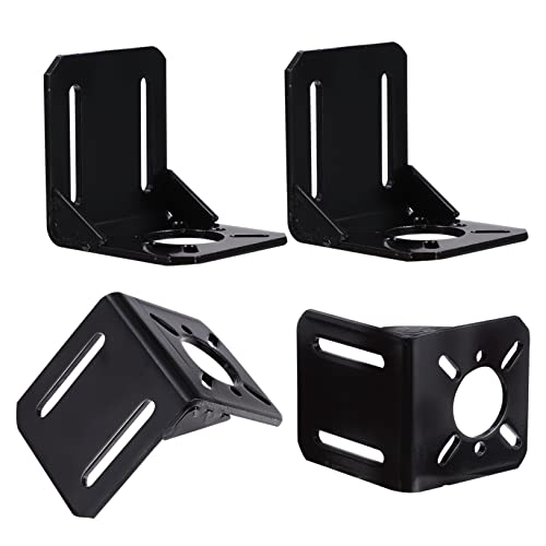 Hohopeti 4Pcs Steel Stepper Motor Bracket, Multifunction Mounting Bracket with High Precision Slot Holes, Strong Support