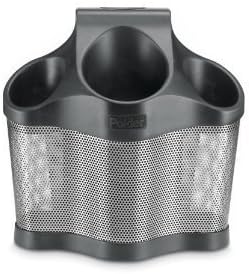 Polder Black Stainless Steel 9.5 in. H x 9.8 in. W x 5.8 in. L Modern Minimalist Bathroom Storage Organizer