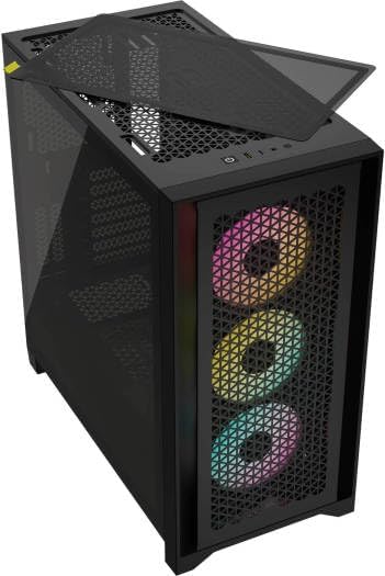 Miniatura 3 de Corsair iCUE 4000D RGB Mid-Tower Case - 3 ventiladores AF120 RGB Elite - Controlador de nodo de iluminación PRO - Diseño de alto flujo de aire -