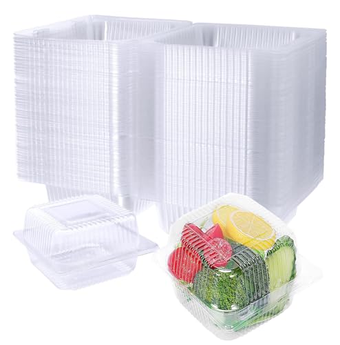 Consejos para Comprar Contenedor transparente disponible en línea. 44 Contenedores de Plástico Desechables con Tapa, 13 x 12 x 7,1 cm, Paquete de 100, Transparente (transparente, 13 x 12 x 7 cm)