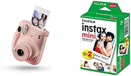 instax mini 11 Camera, Blush Pink & Mini Film, 20 Shot Pack