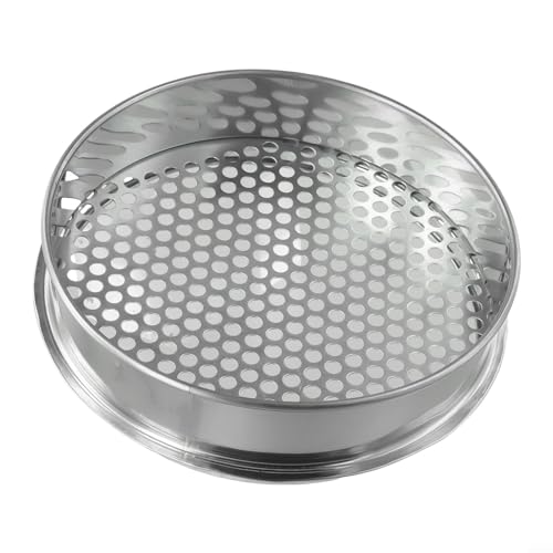 Setaccio da giardino in metallo resistente, separa materiali grossolani dal suolo e dal compost, dimensione del foro 6 mm/7 mm/12 mm, colore argento (foro rotondo 7 mm)