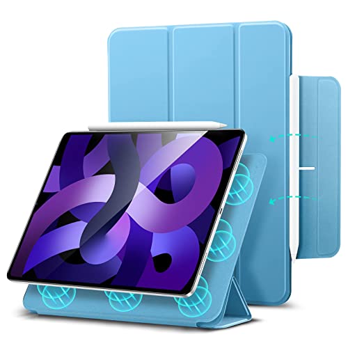 Image of ESR iPad Air 5 /4 Case, Pro 11 Case, Magnetic Attachment, Auto Sleep /Wake, Slim Silky Cover, 2 Stand Modes, Pencil 2 Compatible, Marine Blue