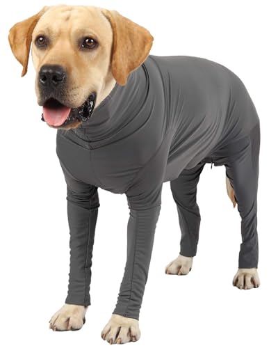 Image of Etdane Recovery Suit for Dogs Surgery Suit Female Spay Dog Surgical Recovery Suit Male Dog Onesie for Surgery Female Anti Licking Wounds Dog Shedding Suit Grey /X-Small