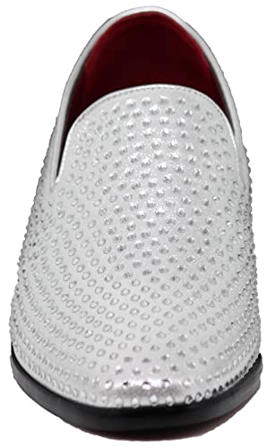 Image of SPK26 Men's Vintage Velvet Rhinestone Designer Dress Loafers Slip On Shoes Classic Tuxedo Dress Shoes