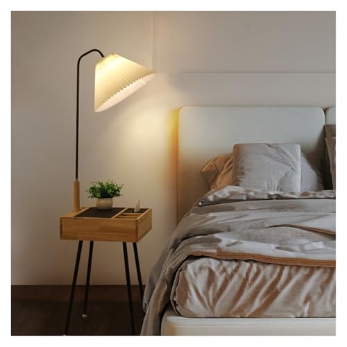 Mueble 2 en 1 mesita estrecha con cajón y lámpara 2