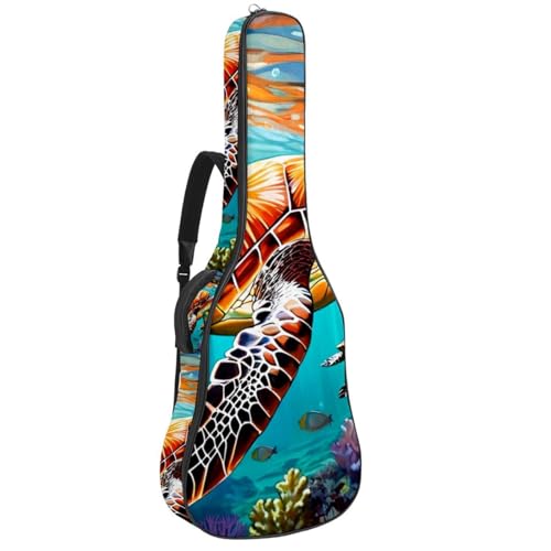Sac guitare acoustique étanche motif tortue 42.9" avec poches