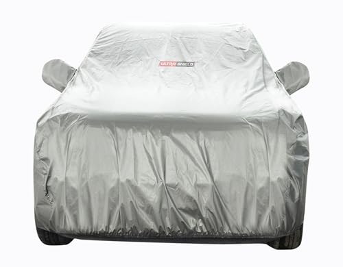 Image of ULTRA SHIELD Mist Grey Series 100% Waterproof Car Body Cover for Honda Brio with Mirror Pockets | Triple Stitched, Elastic, Custom Fit, Heat Resistant, Anti-Dust, All-Weather Cover