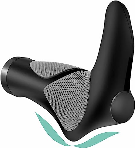 FAMEX RIDE® Ergonomic Ergo Bar End Handlebar Grip Bike Soft Cycle Comfort Support, Black, 22mm - Image 2